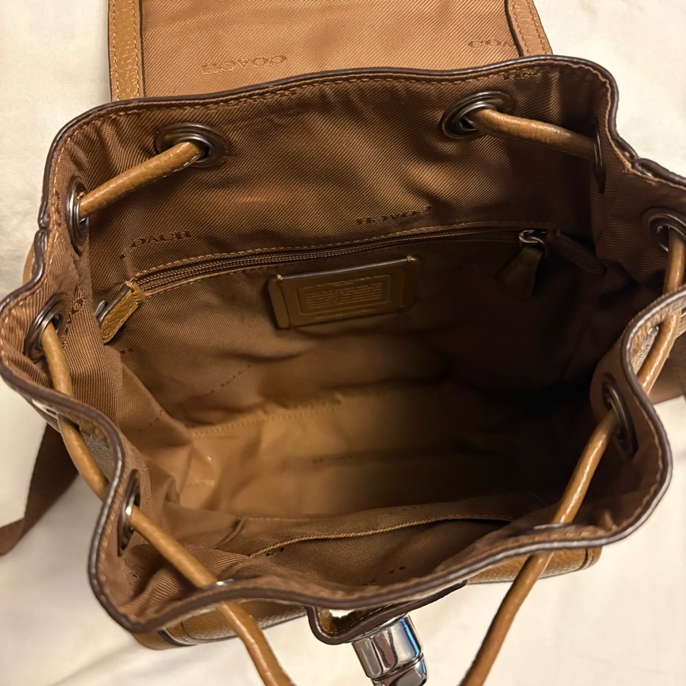 Coach Mini Turnlock Leather Rucksack Backpack - Picture 6 of 7